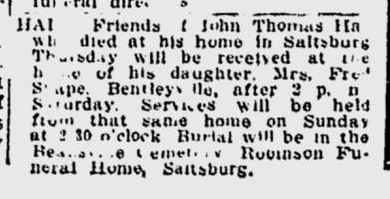 John Thomas Hall obit